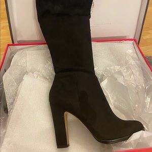 Vince Camuto stretch micro suede knee high boots